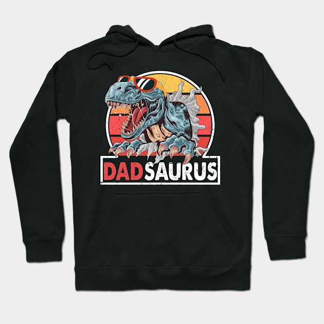 Father's Day 2021 Men's Dadsaurus Happy Father's Day 2021 Hoodie by Charaf Eddine